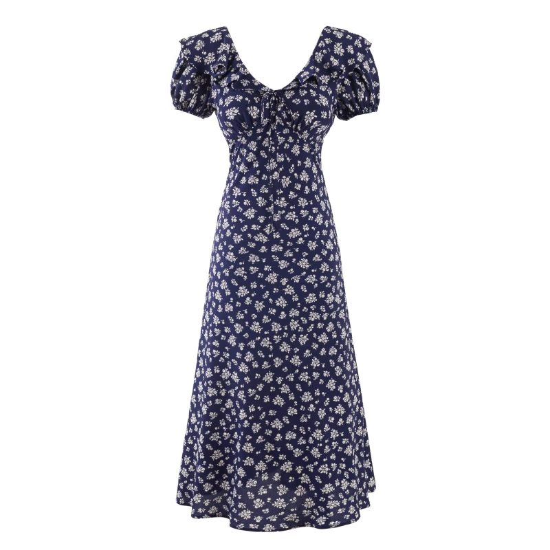 Floral Maxi Dress – Cinched Waist Summer Style