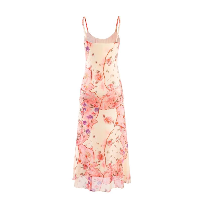 Summer Printed Slim Waist Suspender Dress - Image 2