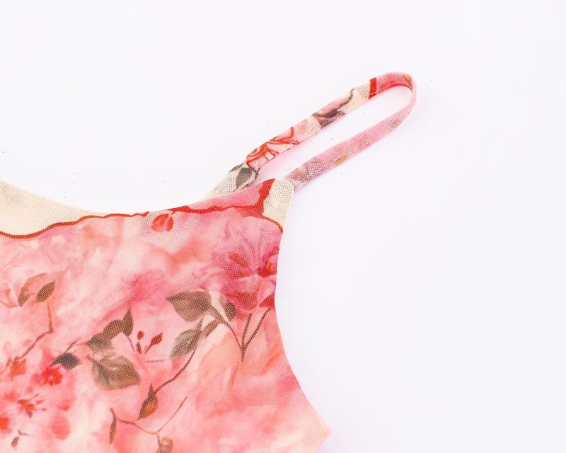 Summer Printed Slim Waist Suspender Dress - Image 3