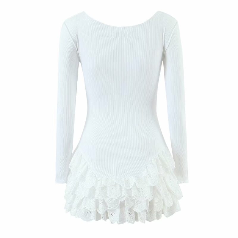 Ballet Style Tiered Ruffle Cinched Short Dress - Image 2