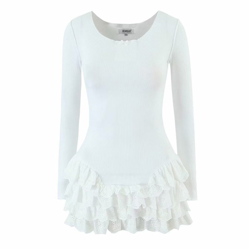 Ballet Style Tiered Ruffle Cinched Short Dress - Image 3