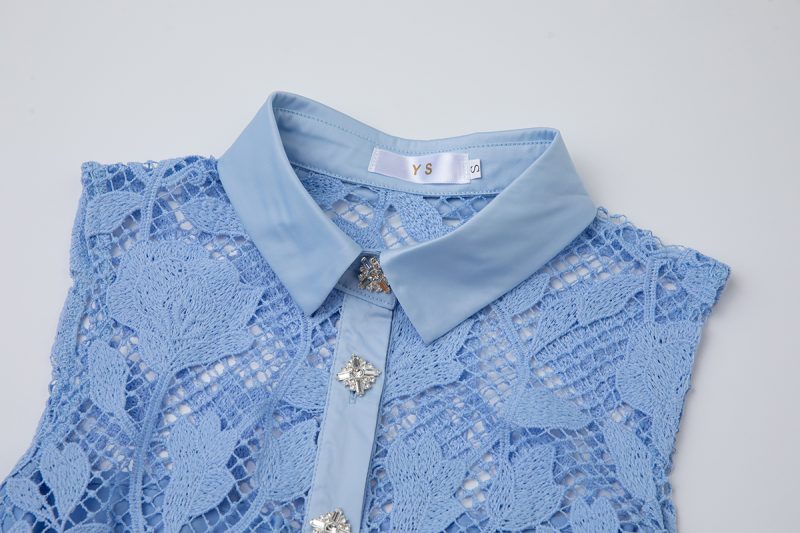 Sleeveless Shirt Collar High Waist A-Line Dress - Image 2