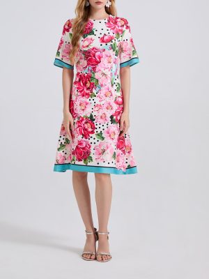 Summer Fitted High Waist A-Line Dress