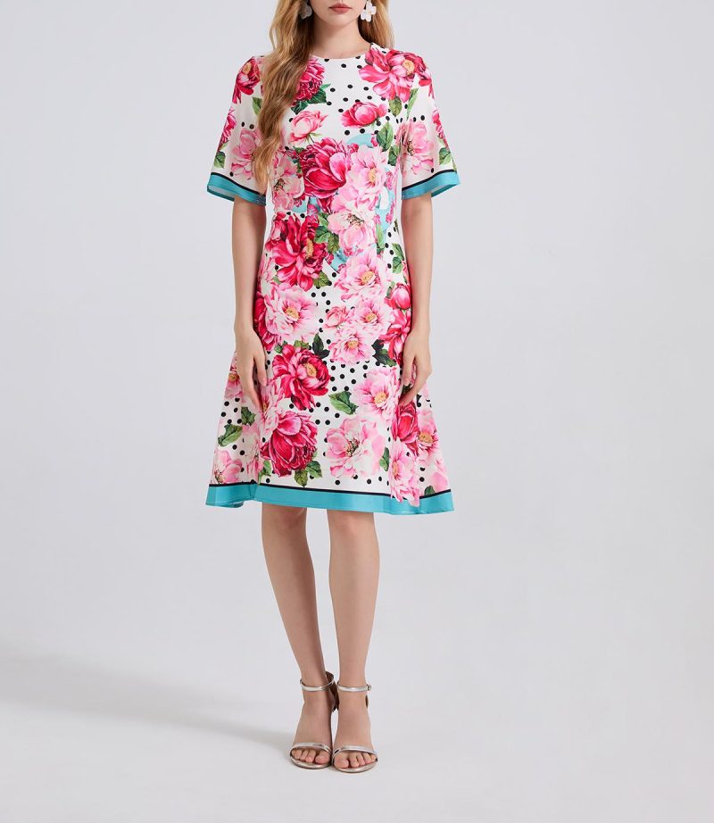 Summer Fitted High Waist A-Line Dress