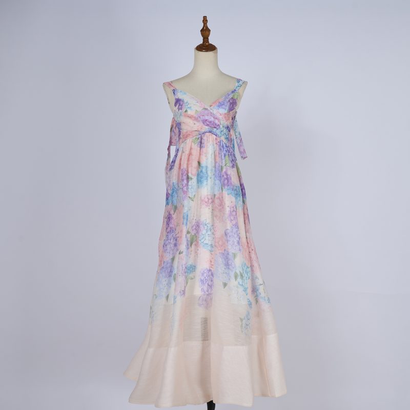 Sweet Bow Strap Sleeveless Halter Dress