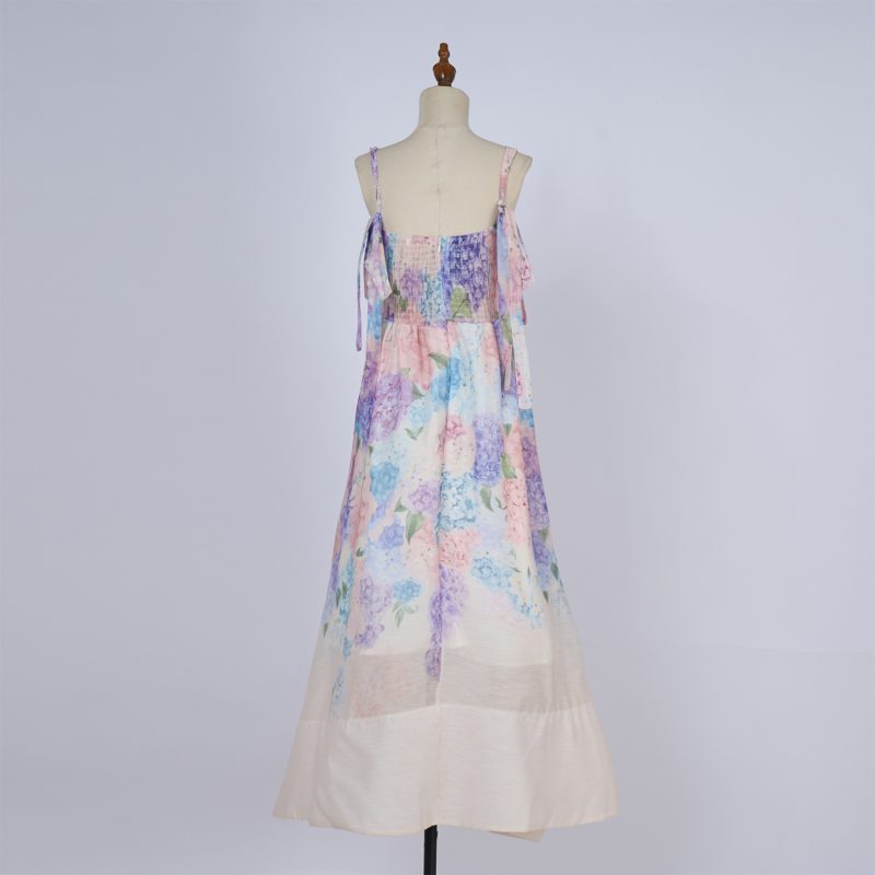 Sweet Bow Strap Sleeveless Halter Dress - Image 2