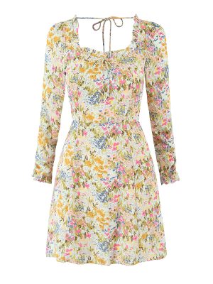 Floral Psychedelic Backless Lace-Up Summer Dress