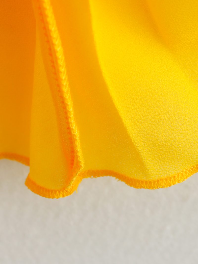 Yellow Pleated Swing Suspender Vacation Dress - Image 4