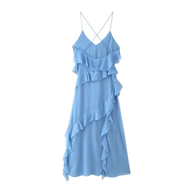 Laminated Decor Suspender Dress for Women - Image 2
