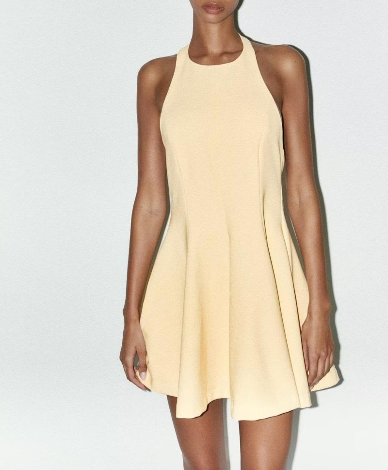 Women's Slim Halter Wide Swing Summer Dress