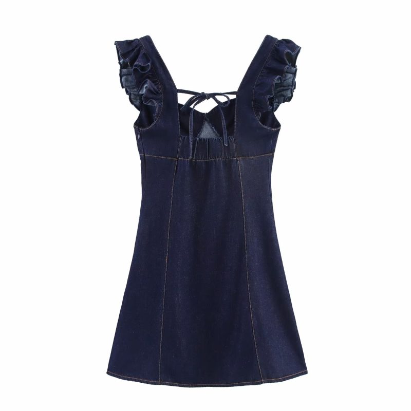 Summer Washed Denim Flying Sleeve Vest Women - Image 2
