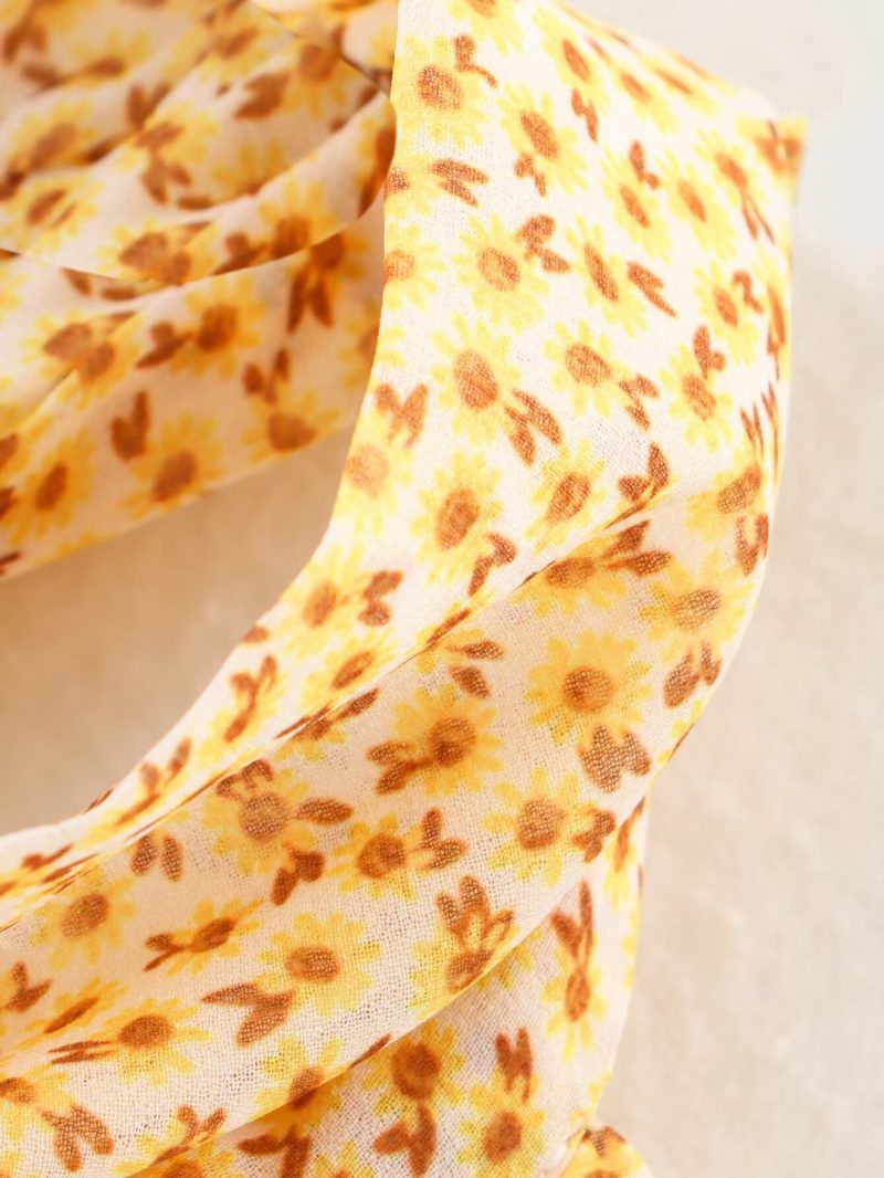 Printed Hanging Collar Laminated Summer Dress Women - Image 4