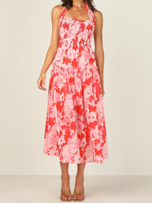 French Retro Tiered Halter Spring Cami Dress