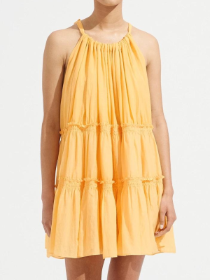 French Halter Neck Sleeveless Tiered Elegant Dress