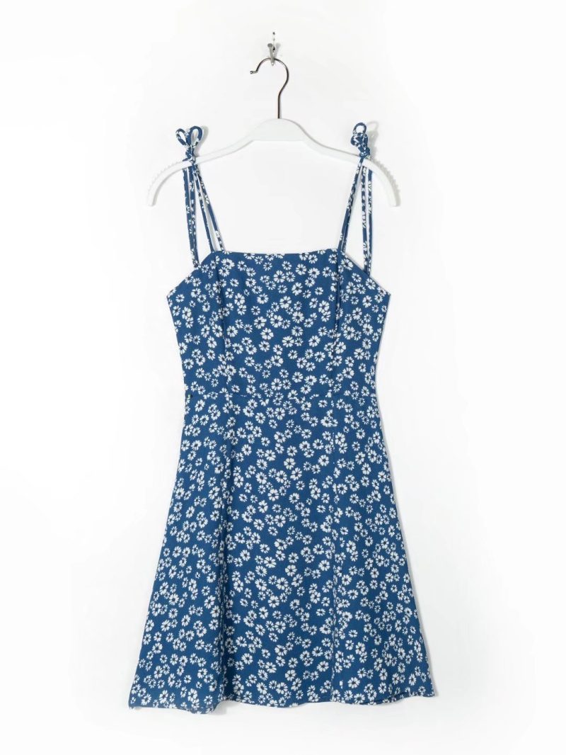 Lined Lace-Up Off-Shoulder A-Line Dress - Image 2