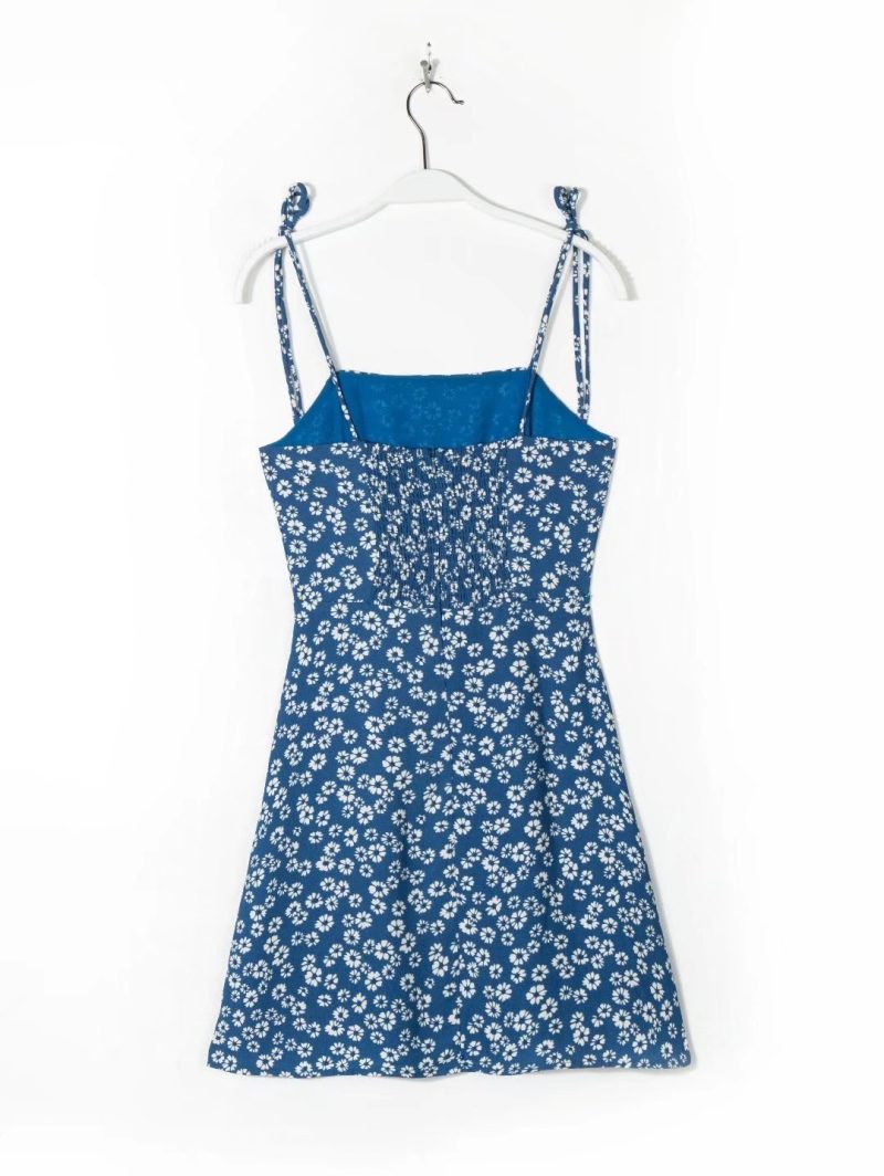 Lined Lace-Up Off-Shoulder A-Line Dress - Image 4