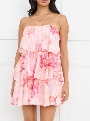 Elegant Layered Chiffon Chest-Wrap Vacation Dress