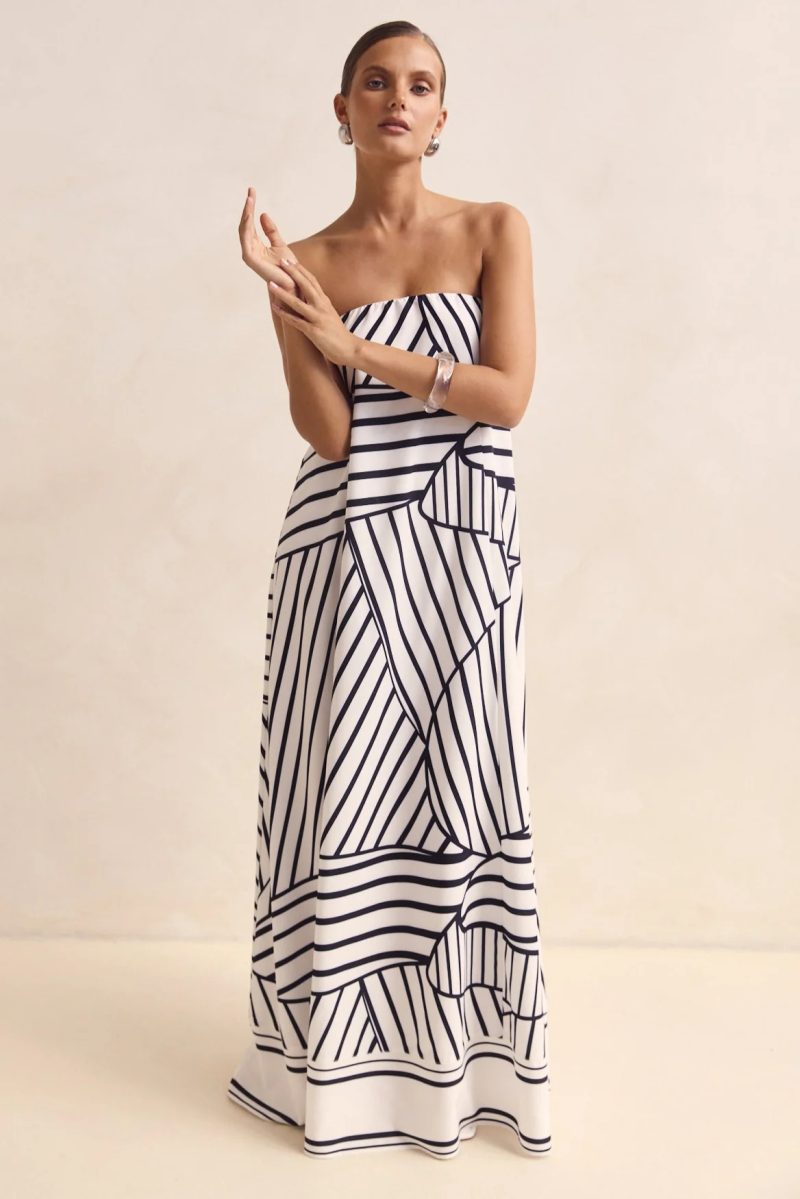 Chic Bandeau Style Printed Summer Dress Women - Image 4