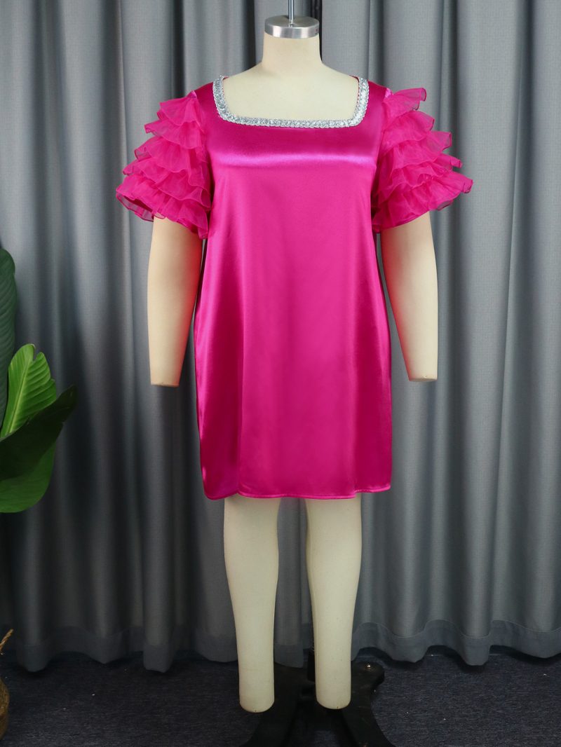 Women’s Autumn Drilled Bell Sleeve Office Dress - Image 2