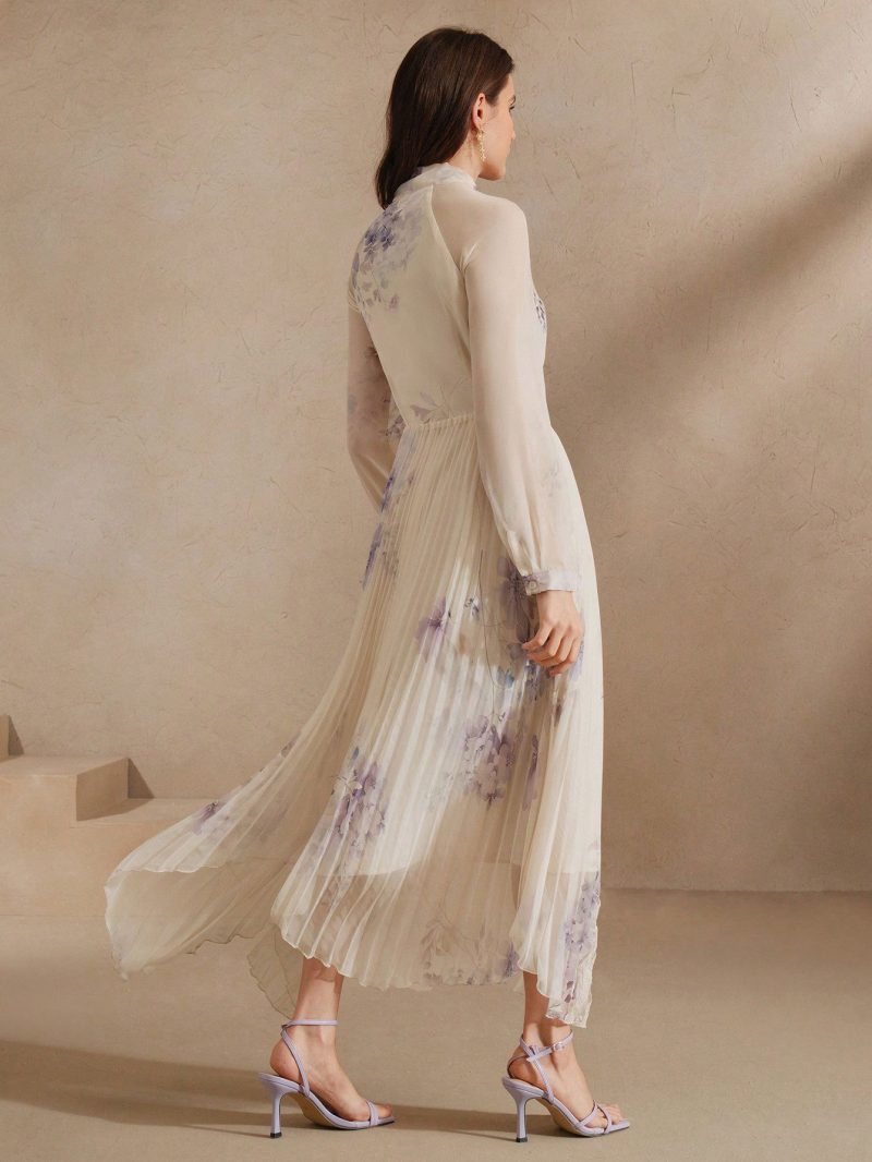 Digital Floral Print Chiffon Dress for Women - Image 4