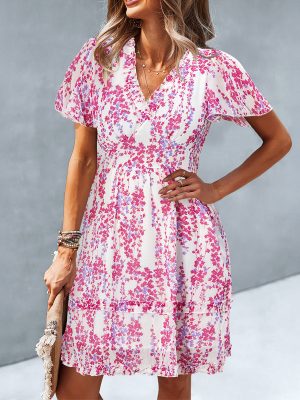 Summer Floral Vacation Dress with Casual Style
