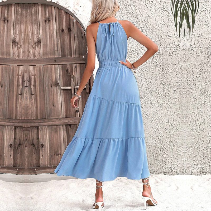 Sleeveless Tiered Halter Strap Vacation Dress - Image 2