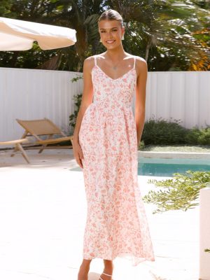 Backless Lace-Up V-Neck Vacation Dress