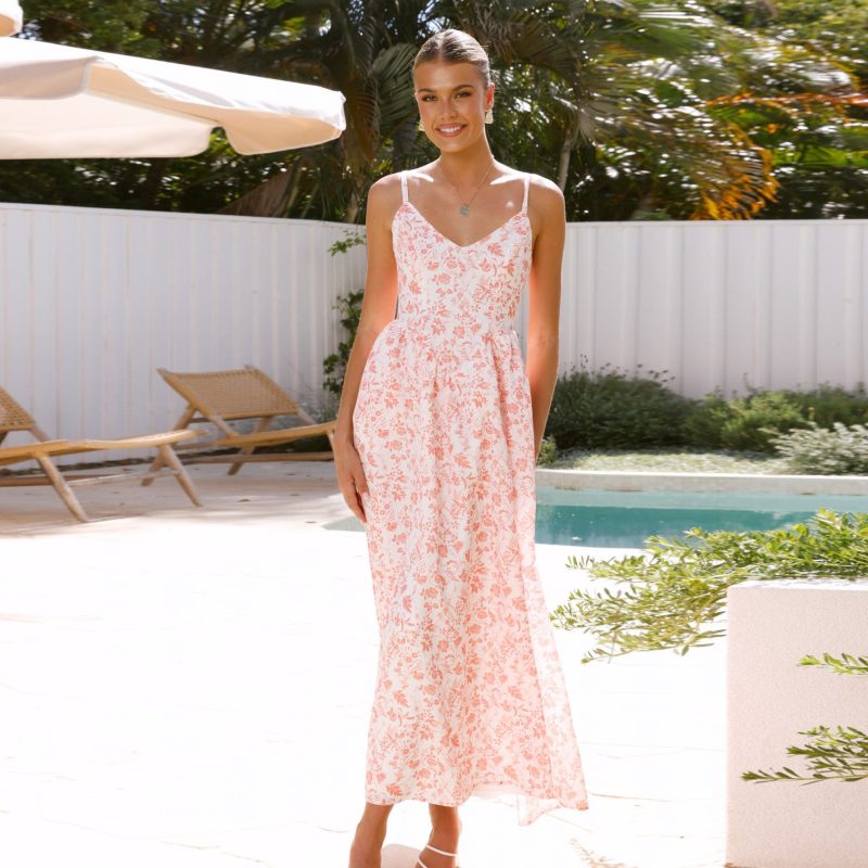 Backless Lace-Up V-Neck Vacation Dress