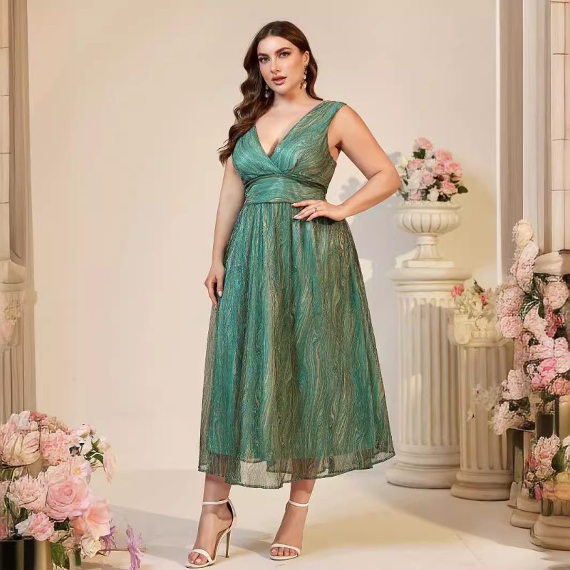 Suspender Style Plunge Neck Maxi Dress Women - Image 2