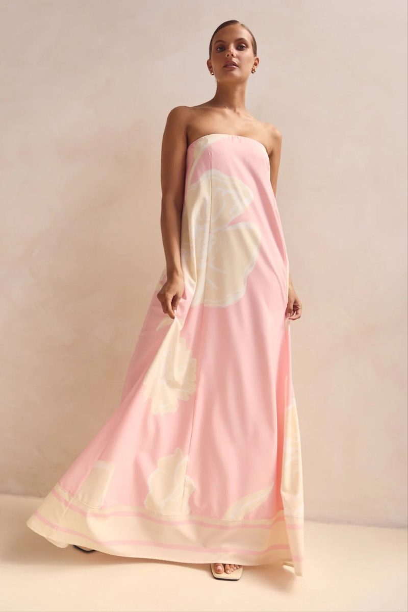 Chic Bandeau Style Printed Summer Dress Women - Image 3