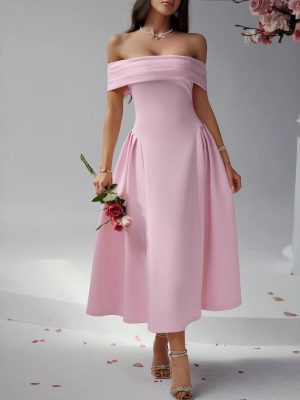 Off-Shoulder Chest Wrap Party Dress