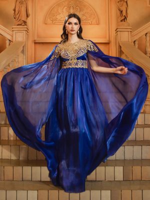Lace Slim Waist Long Sleeve Evening Dress