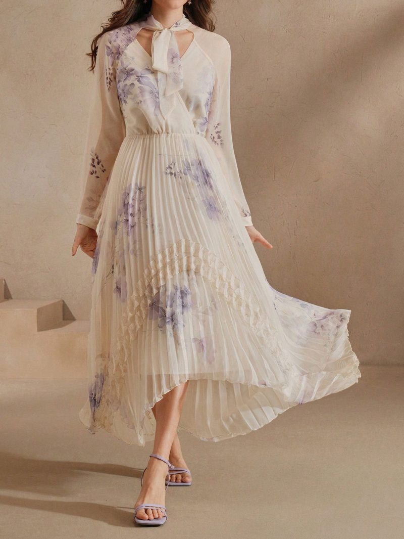 Digital Floral Print Chiffon Dress for Women - Image 2