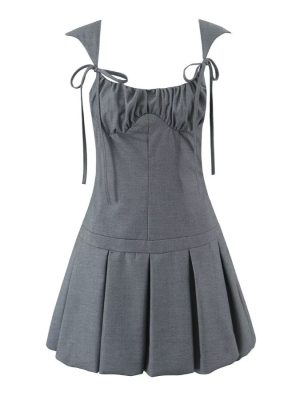 Solid Color Waist-Controlled Summer Sling Dress