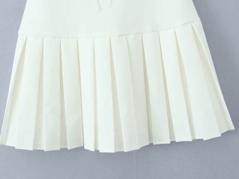 Graceful Bow Lace-Up Pleated Tube Dress - Image 4
