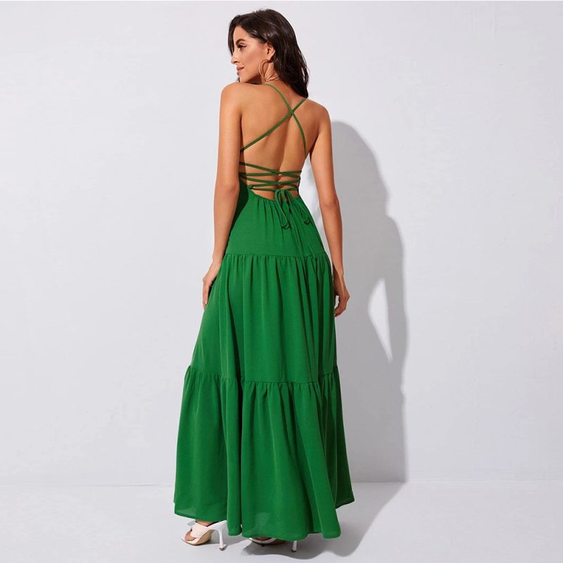 Swing Party Dress – Elegant Backless Straps - Image 2