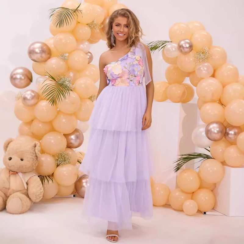 Floral Gauzy Wide Hem Summer Dress - Image 3