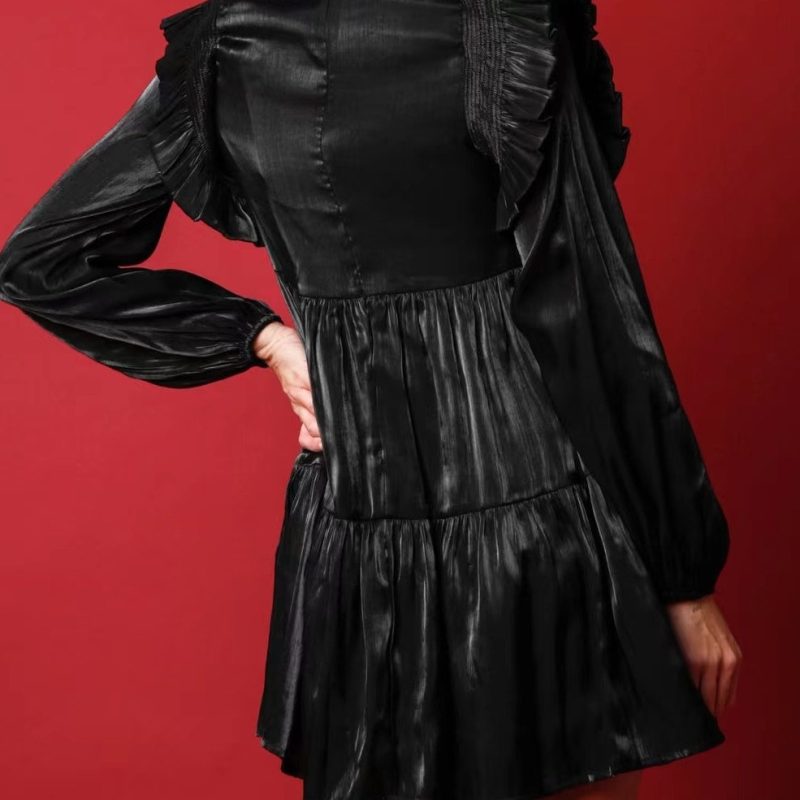 Elegant Sequin Embroidered Soldier Spring Dress - Image 2