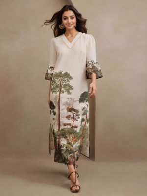 Summer Digital Print Dress for Women