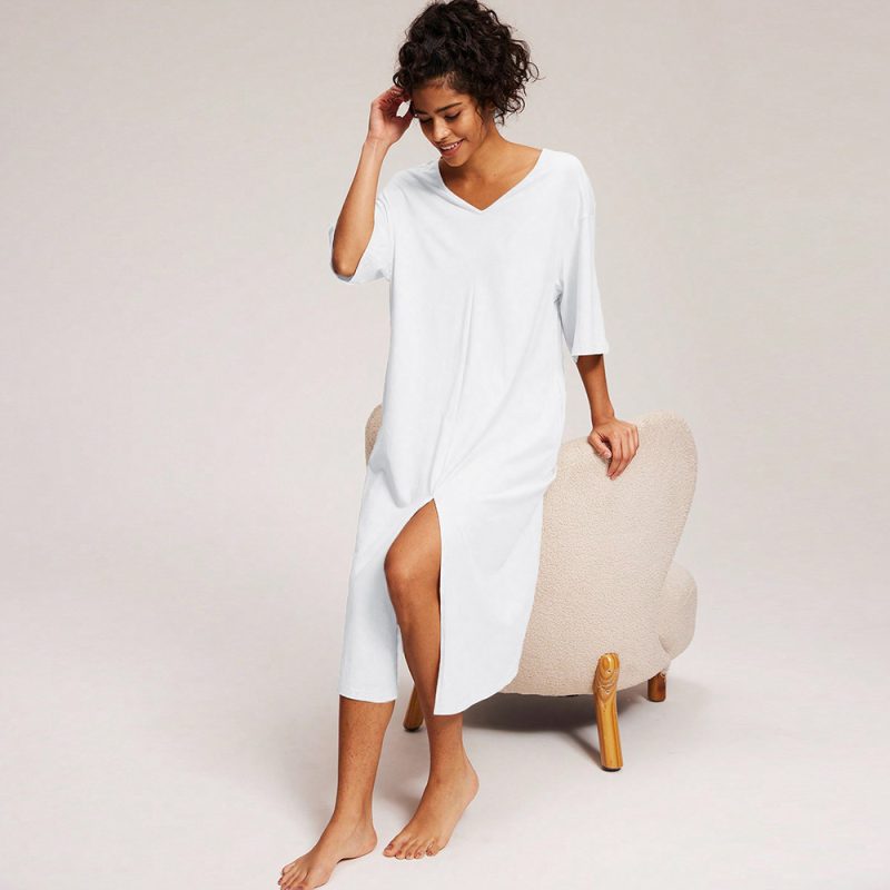 Casual V-Neck Summer Dress for Homewear - Image 2