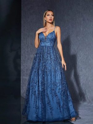 Elegant Slim Fit Ball Gown Evening Dress