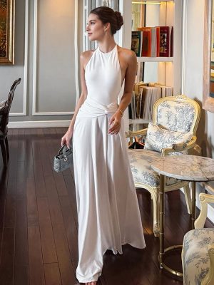 Women’s Sleeveless Pleated A-Line Maxi Dress