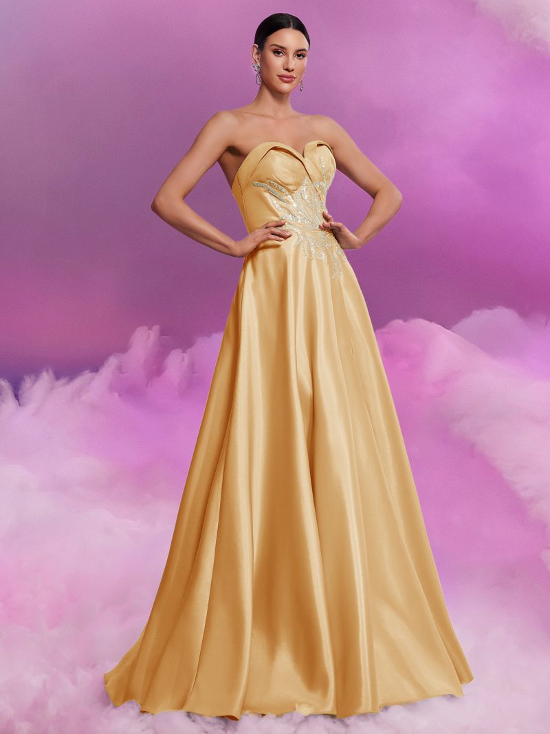 Elegant Applique Tube Top Bridesmaid Evening Dress - Image 3