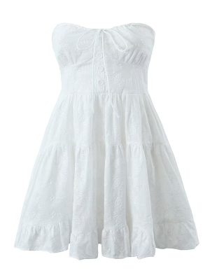 Lace Wrapped Chest Lace-Up Summer Dress