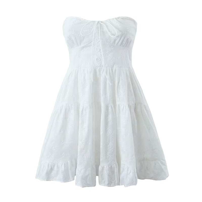 Lace Wrapped Chest Lace-Up Summer Dress