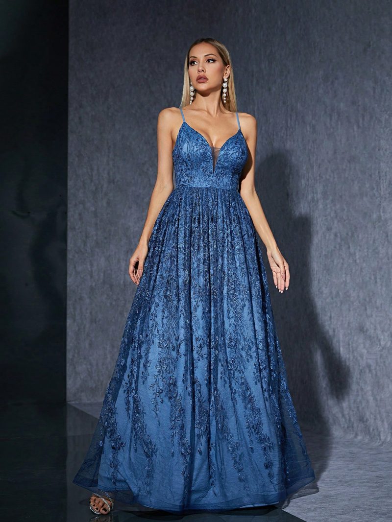 Elegant Slim Fit Ball Gown Evening Dress - Image 2
