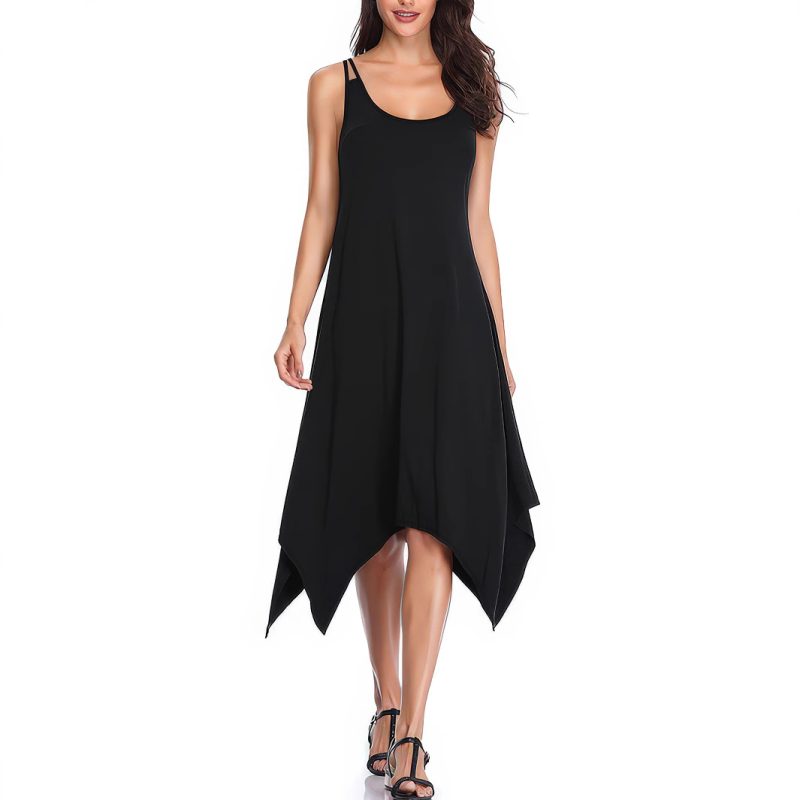 Summer Casual Solid Color Sleeveless Sling Dress
