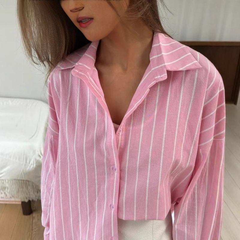 Summer Striped Long Sleeve Cardigan for Women - Image 3