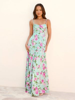 Backless Spaghetti Strap Boho Vacation Dress