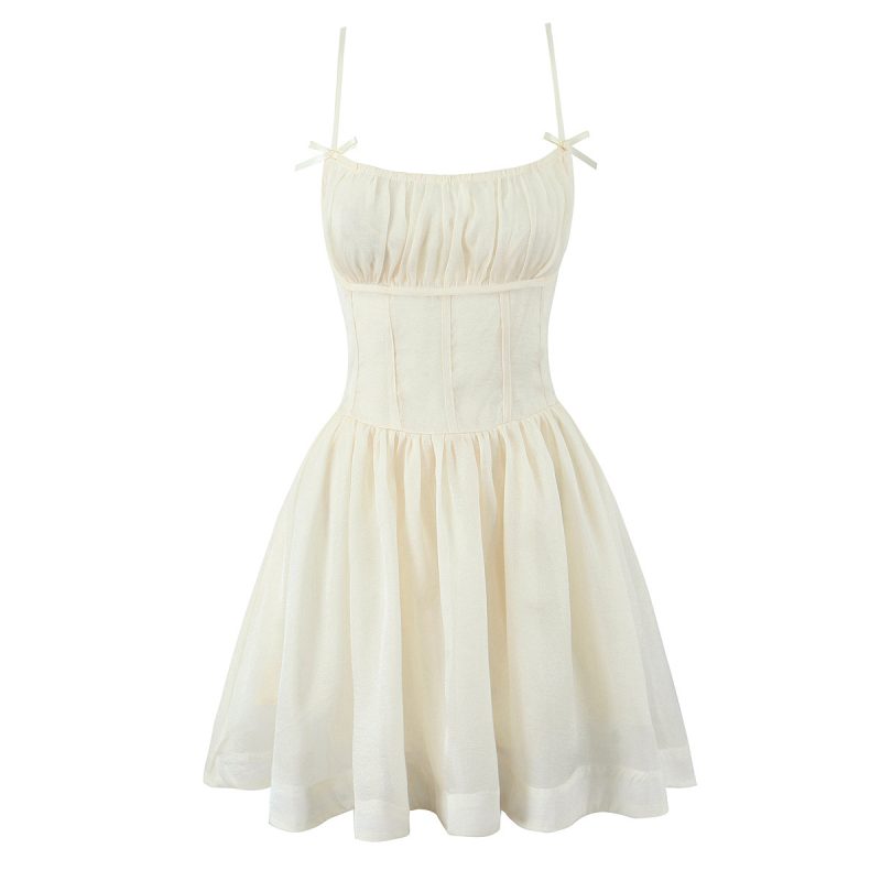 Bow Sling Waist Slimming Vacation Dress